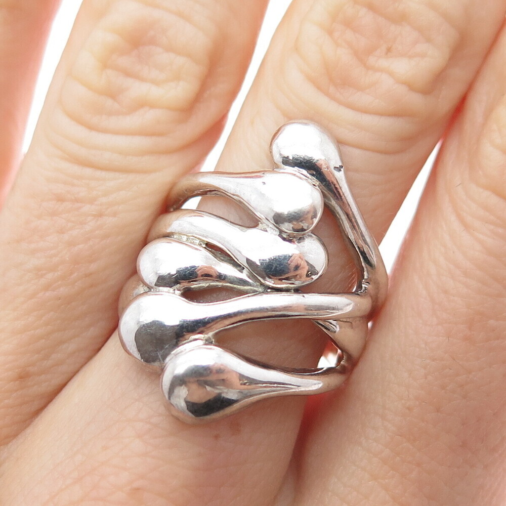 HAGIT GORALI 925 Sterling Silver Vintage Israel Modernist Ring Size 7